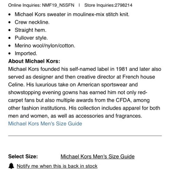 Michael Kors mid weight sweater - Picture 4 of 4